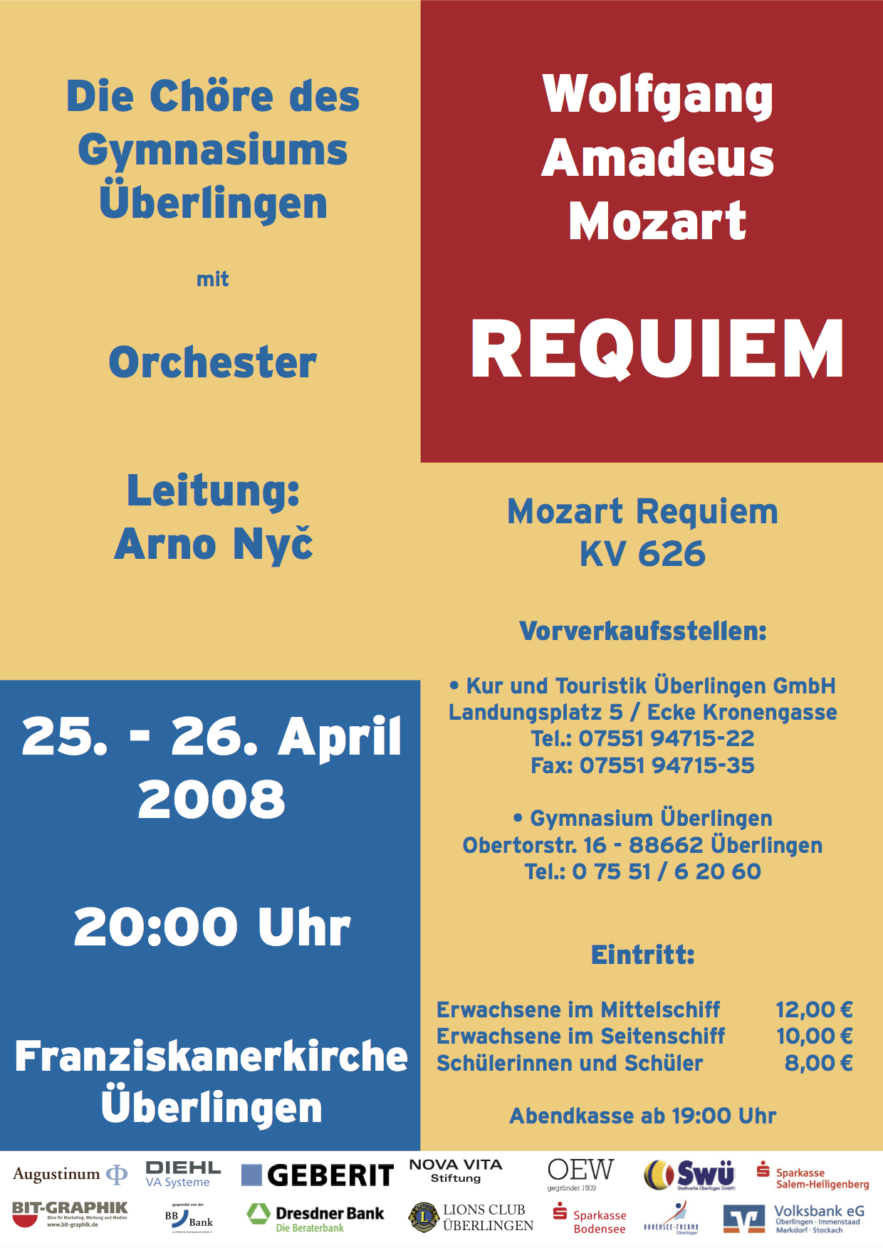 Mozart Requiem, 2008 in der Franziskanerkirche
